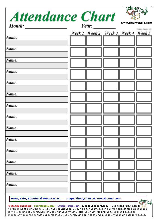 attendance list Colouring Pages