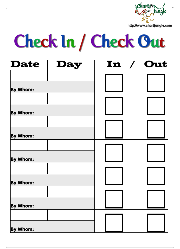 Free Check In Check Out Sheet Template